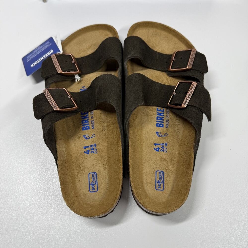NIB • Birkenstock Arizona Soft Footbed Suede Leather Size:41 L10/M8 Normal Width - Picture 5 of 8